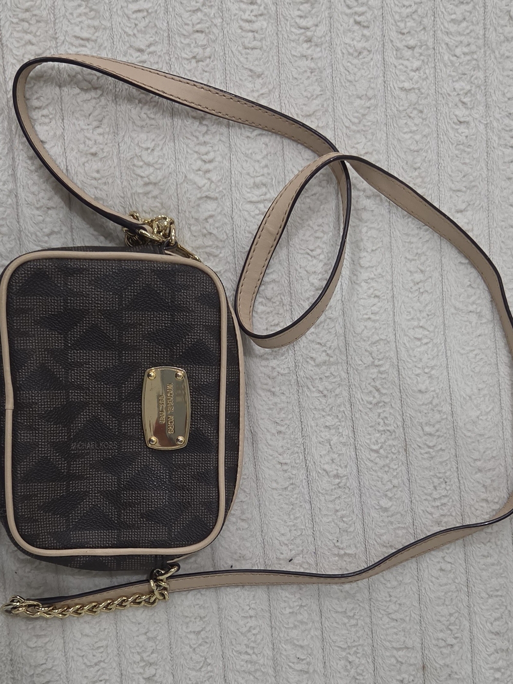Michael Kors Signature Jet Set Mini Bag Crossbody Brown Tan
